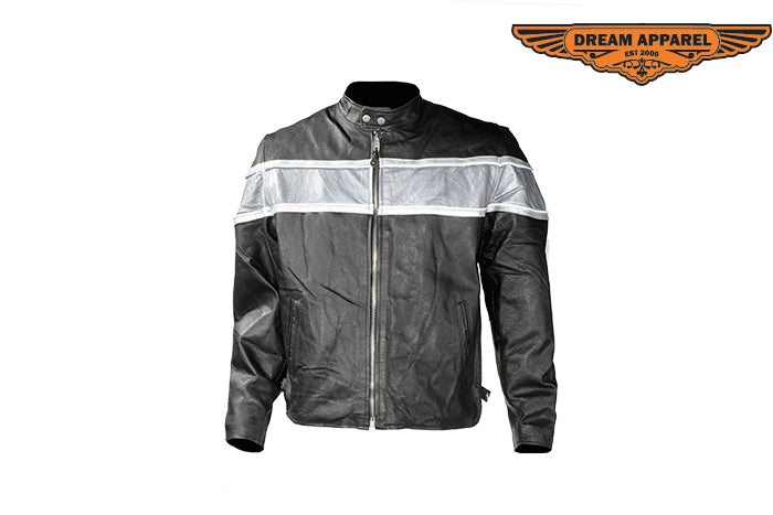 Mens Racing Jacket With Broad Silver Stripe – dreamapparel