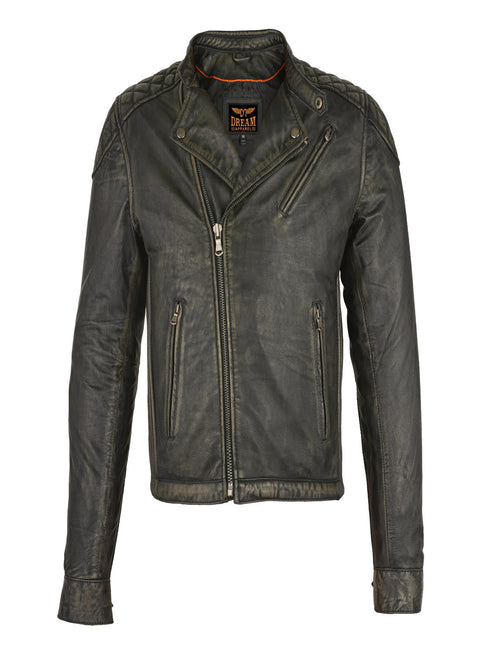 Dream Apparel Goat Leather Copper Tone Conceal Pockets Expansion Side Panels Motorcycle Jacket