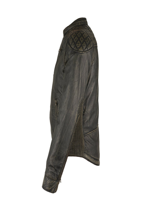Dream Apparel Goat Leather Copper Tone Conceal Pockets Expansion Side Panels Motorcycle Jacket