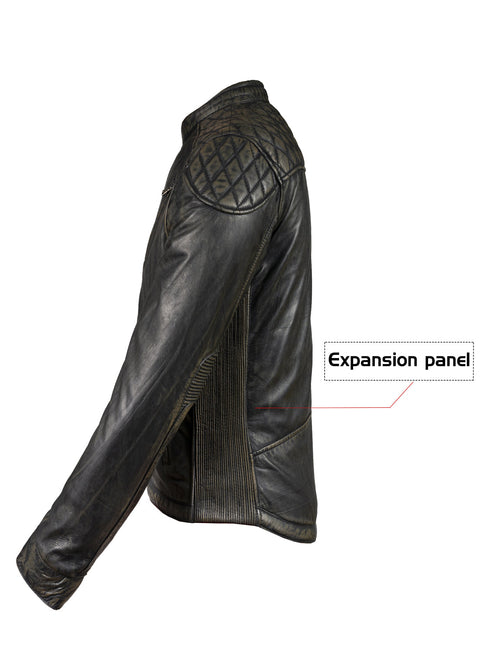Dream Apparel Goat Leather Copper Tone Conceal Pockets Expansion Side Panels Motorcycle Jacket