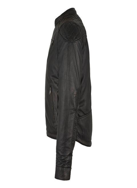 Dream Apparel Premium Goat Leather Brown Tone Conceal Pockets Expansion Side Panel Motorcycle Jacket