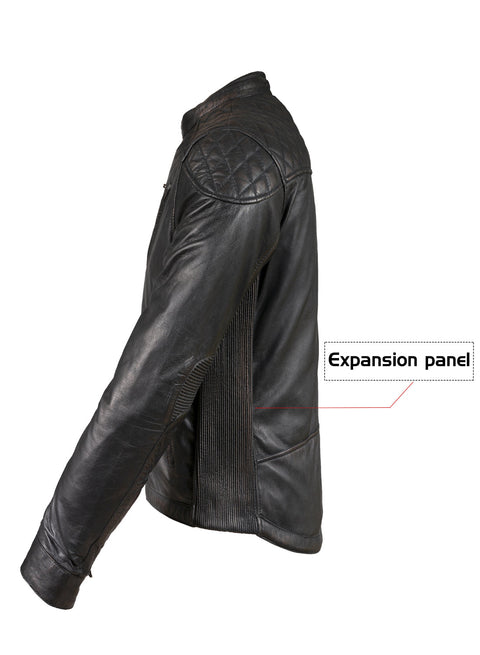 Dream Apparel Premium Goat Leather Brown Tone Conceal Pockets Expansion Side Panel Motorcycle Jacket
