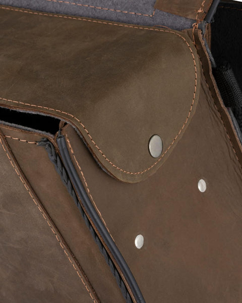 Dream Apparel Motorcycle Genuine Brown Leather Saddlebag with Gun Holsters