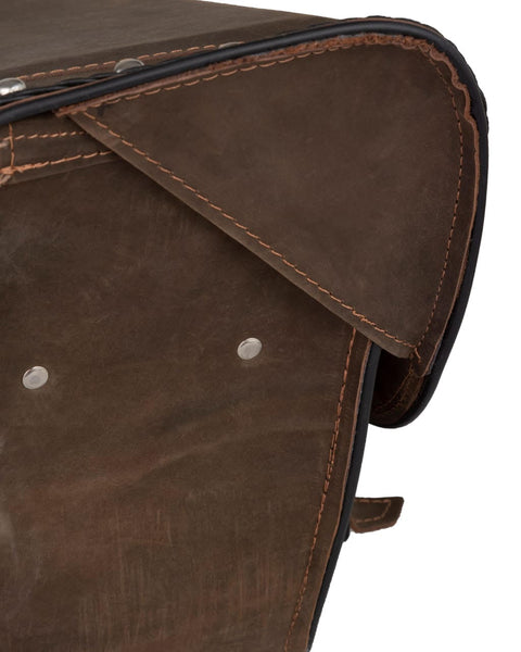 Dream Apparel Motorcycle Genuine Brown Leather Saddlebag with Gun Holsters