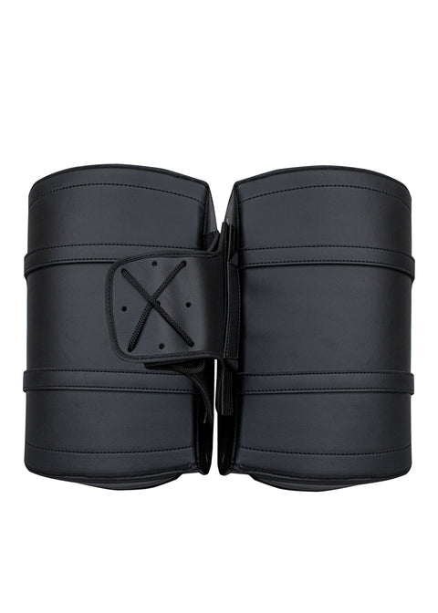 Dream Apparel Motorcycle Saddlebag Black PVC Classic Vintage Style, Weather-Resistant Saddle bag