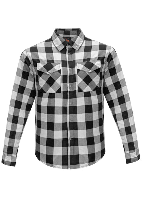 Dream Apparel Men's Flannel Shirt Black & White Sleek Design Cotton Shirt