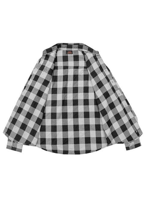 Dream Apparel Men's Flannel Shirt Black & White Sleek Design Cotton Shirt