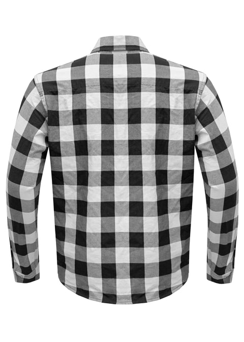 Dream Apparel Men's Flannel Shirt Black & White Sleek Design Cotton Shirt