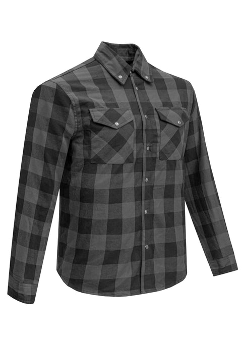 Dream Apparel Men's Flannel Shirt Black & Grey Sleek Design Cotton Shirt