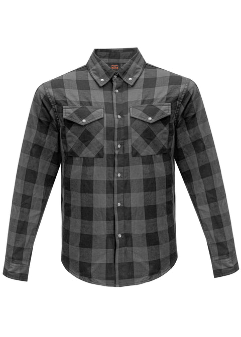 Dream Apparel Men's Flannel Shirt Black & Grey Sleek Design Cotton Shirt
