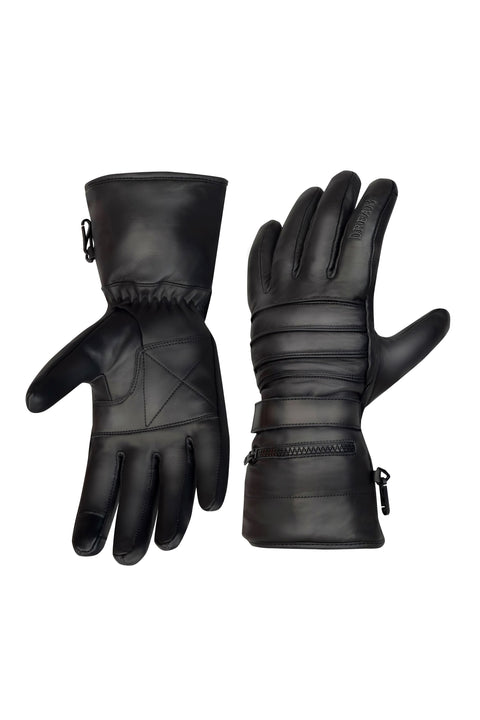 Dream Apparel Men’s Leather Motorcycle Gloves Touchscreen Compatible Winter Riding Wind Resistant