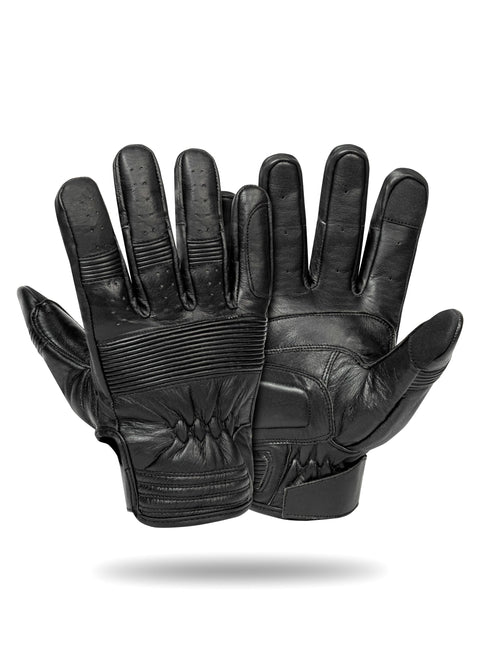 Men's Leather Driving Gloves, Touchscreen Compatible, Soft Lined Black Leather Gloves Anti-Slip Grip