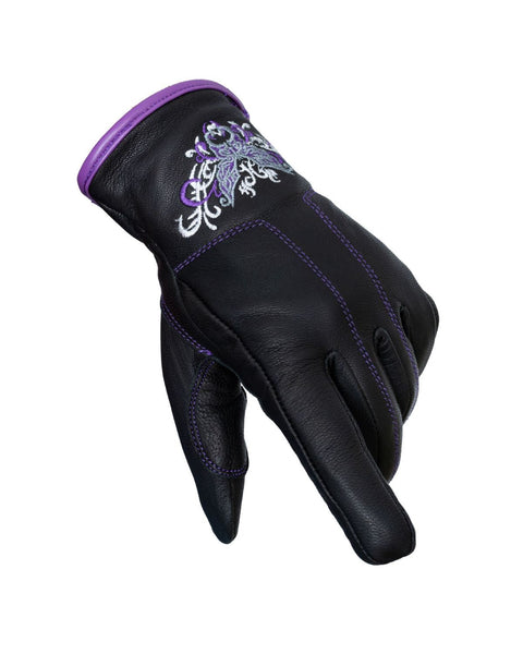 Ladies Leather Gloves Purple