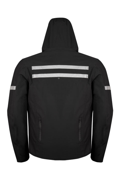 Men’s Leather Motorcycle Jacket with Mesh Panels, CE Armor, Reflective Trim, Removable Thermal Liner