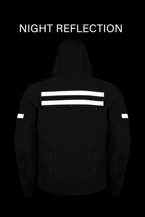 Men’s Leather Motorcycle Jacket with Mesh Panels, CE Armor, Reflective Trim, Removable Thermal Liner