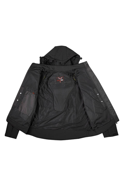 Men’s Leather Motorcycle Jacket with Mesh Panels, CE Armor, Reflective Trim, Removable Thermal Liner