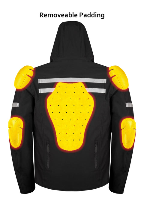 Men’s Leather Motorcycle Jacket with Mesh Panels, CE Armor, Reflective Trim, Removable Thermal Liner