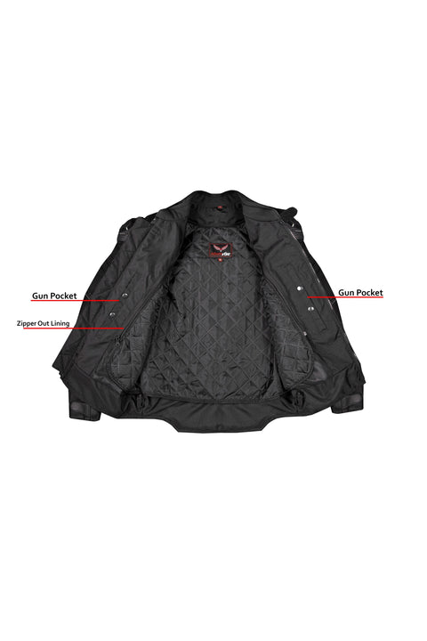 Dream Apparel Mens Textile Fabric Motorcycle Jacket With Reflectors