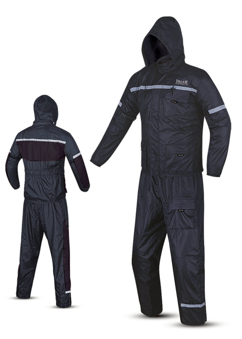 Dream Apparel 2-Piece Black & Grey Rain Su