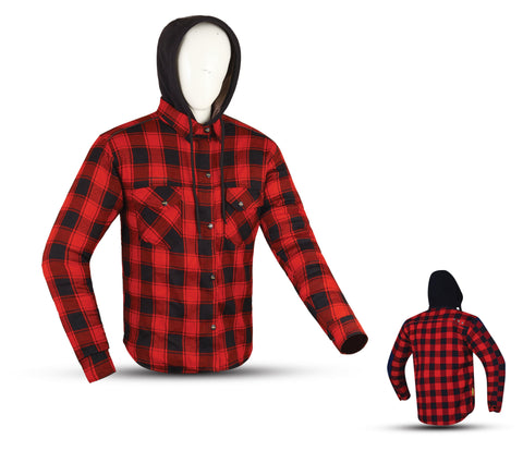 Men's Motorcycle Flannel Shirt Jacket CE Armored Riding Shirt Aramid Reinforced Lining Quilted