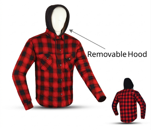 Men's Motorcycle Flannel Shirt Jacket CE Armored Riding Shirt Aramid Reinforced Lining Quilted