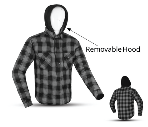 Men's Motorcycle Flannel Shirt Jacket CE Armored Riding Shirt Aramid Reinforced Lining Quilted Liner