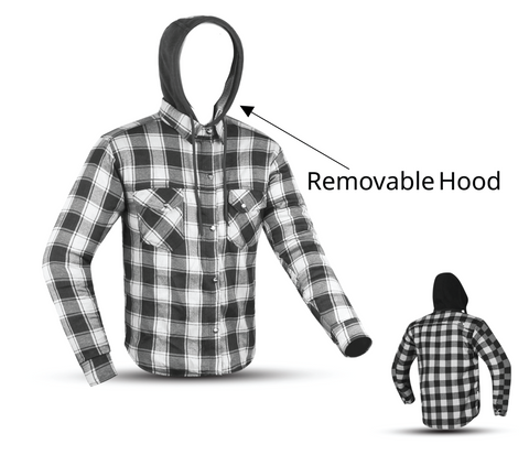 Men's Motorcycle Flannel Shirt Jacket CE Armored Riding Shirt Aramid Reinforced Thermal Liner
