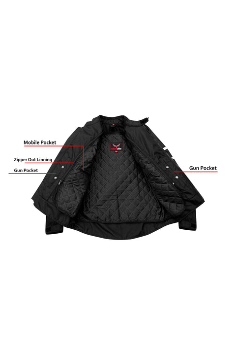 Men's 600D Polyester Motorcycle Jacket Waterproof & Breathable with Removable Thermal Liner CE Armor