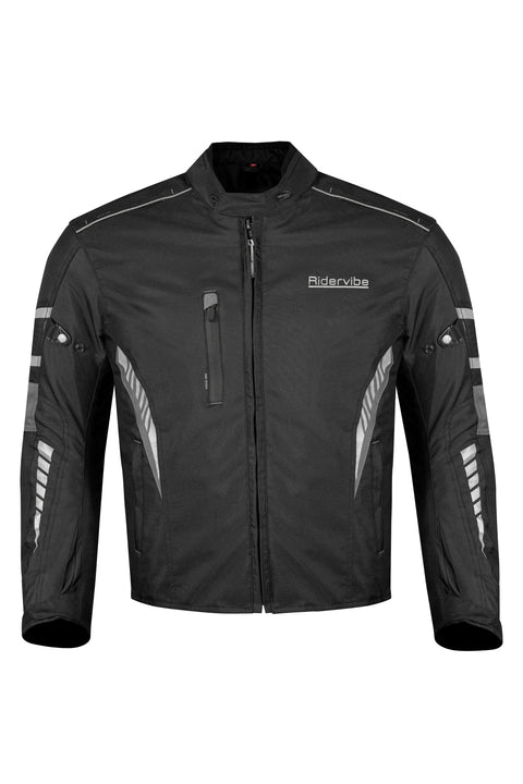 Men's 600D Polyester Motorcycle Jacket Waterproof & Breathable with Removable Thermal Liner CE Armor