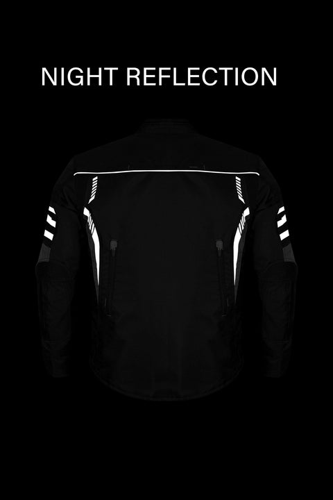 Men's 600D Polyester Motorcycle Jacket Waterproof & Breathable with Removable Thermal Liner CE Armor