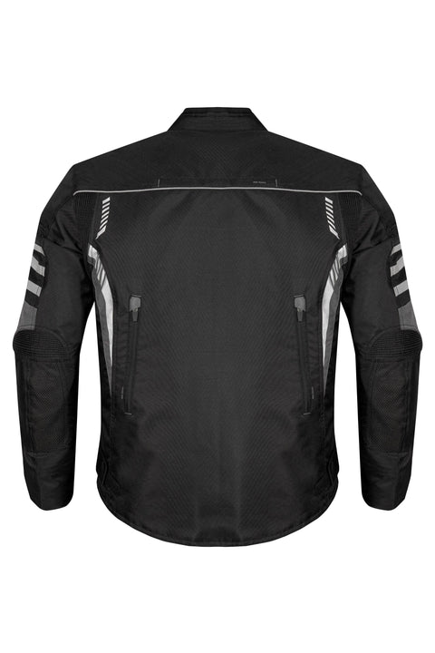 Men's 600D Polyester Motorcycle Jacket Waterproof & Breathable with Removable Thermal Liner CE Armor