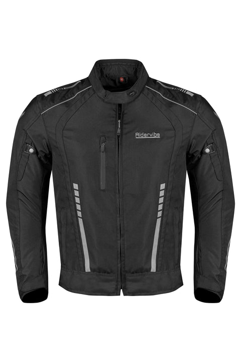 Men's 600D Polyester Motorcycle Jacket Waterproof & Breathable with Removable 75gm Thermal Liner CE