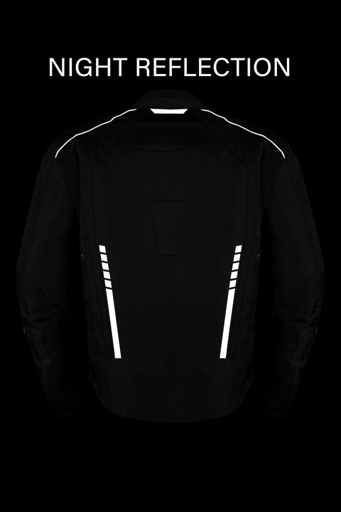 Men's 600D Polyester Motorcycle Jacket Waterproof & Breathable with Removable 75gm Thermal Liner CE