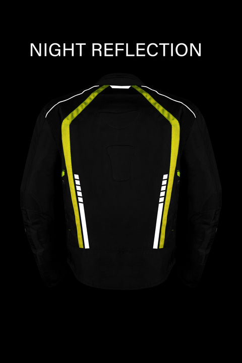 Men's 600D Polyester Motorcycle Jacket Waterproof & Breathable with Removable 75gm Thermal Liner