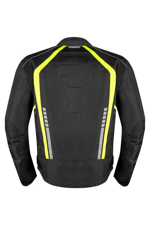 Men's 600D Polyester Motorcycle Jacket Waterproof & Breathable with Removable 75gm Thermal Liner