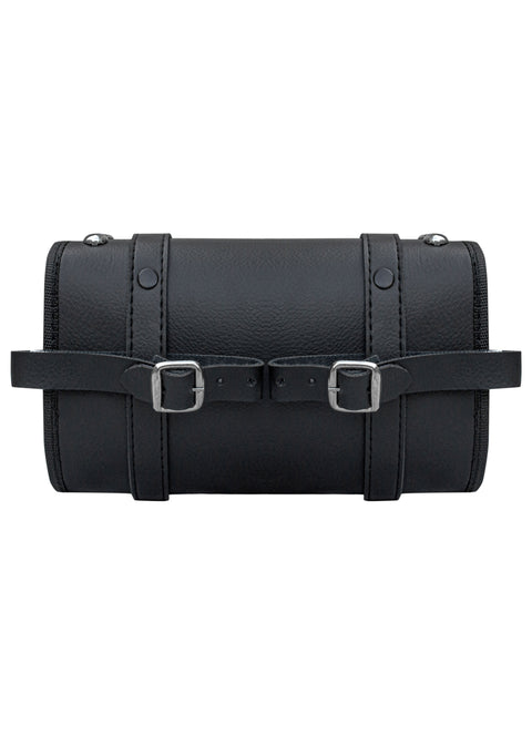 Dream Apparel Motorcycle Tool Bag Stylish Studs Design Secure Buckle Strap Universal Fit for Cruiser