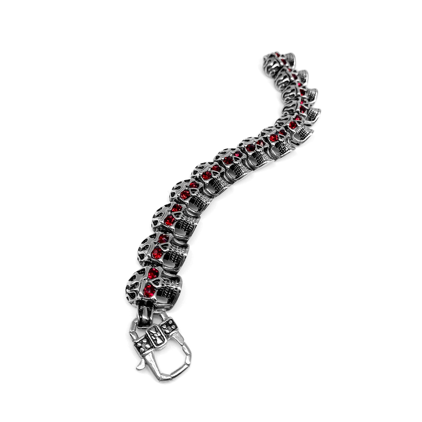 Mens Stainless Steel Chain Bracelet with Pirate Skulls, Fashionable Retro Style, Masculine, for Motorcycle and bicycle enthusiasts, 7.5-9.75 Inches(With Gift Box)