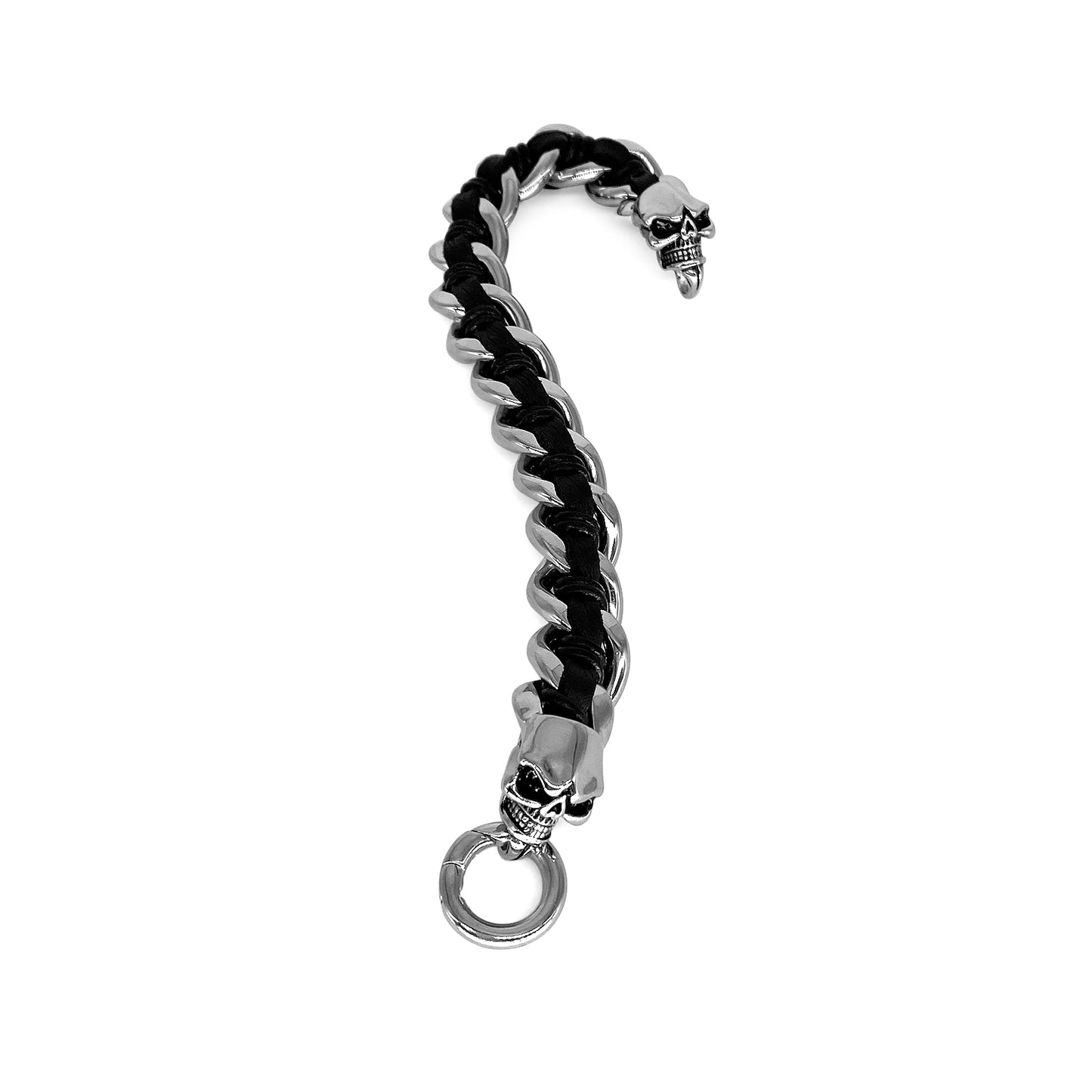 Mens Stainless Steel Chain Bracelet with Pirate Skulls, Fashionable Retro Style, Masculine, for Motorcycle and bicycle enthusiasts, 7.5-9.75 Inches(With Gift Box)