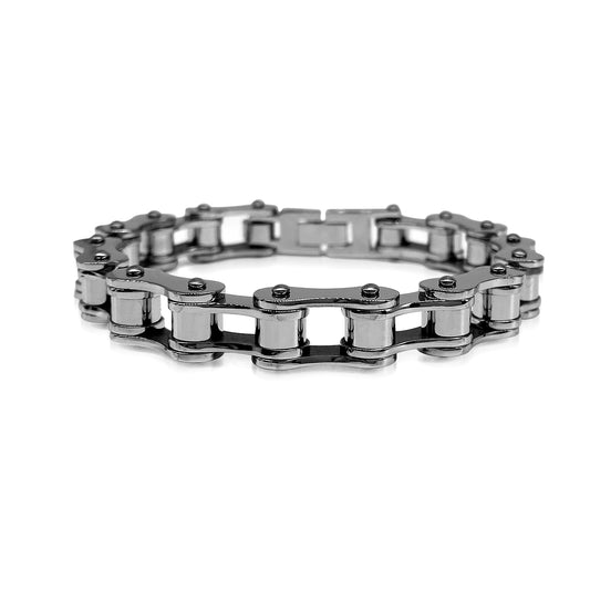 Mens Stainless Steel chain bracelet link, for motorcycle & bike lovers (with gift box)