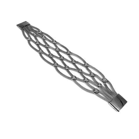 Mens Stainless Steel chain bracelet link, for motorcycle & bike lovers (with gift box)