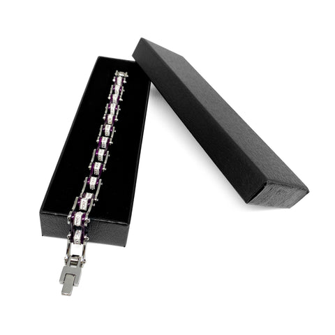 Motorcycle Crystal Stainless Steel Chain Bracelet