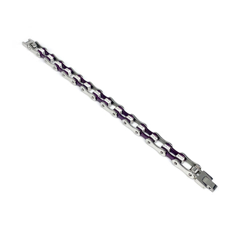 Motorcycle Crystal Stainless Steel Chain Bracelet