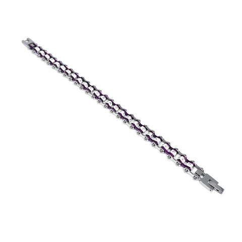 Motorcycle Crystal Stainless Steel Chain Bracelet