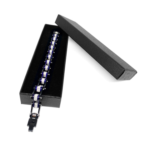 Motorcycle Crystal Stainless Steel Chain Bracelet