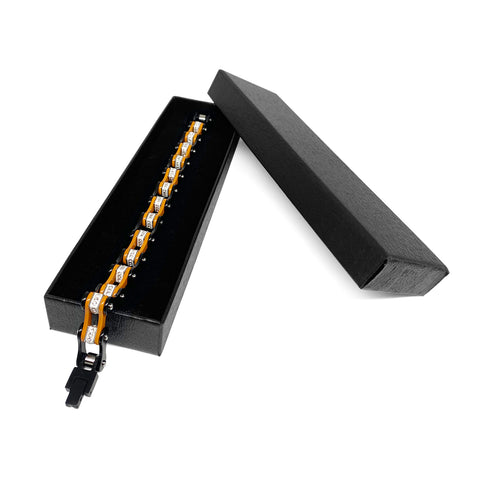 Motorcycle Crystal Stainless Steel Chain Bracelet