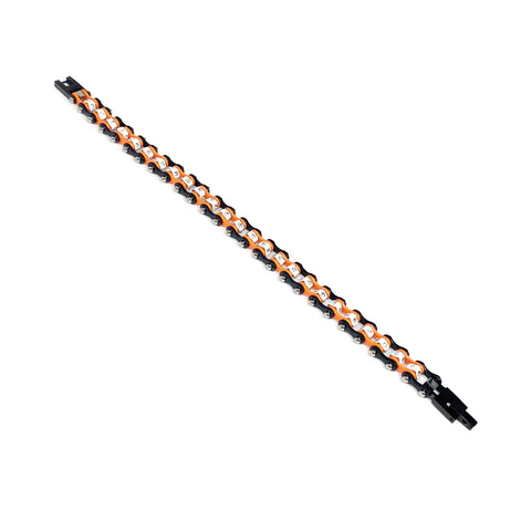 Motorcycle Crystal Stainless Steel Chain Bracelet