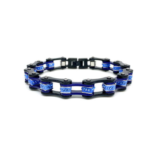 Motorcycle Bike Crystal Stainless Steel Chain Bracelet