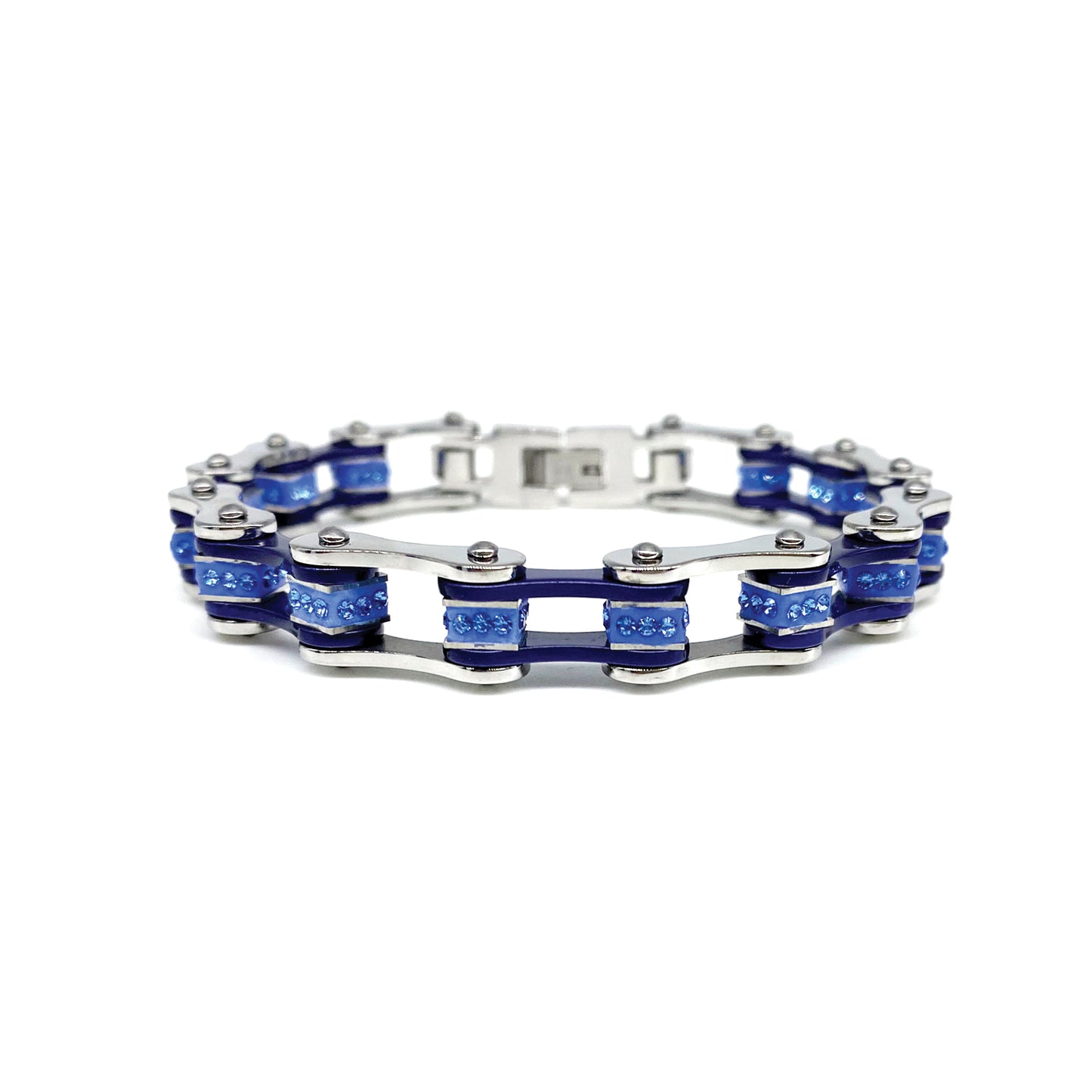 Motorcycle Crystal Stainless Steel Chain Bracelet