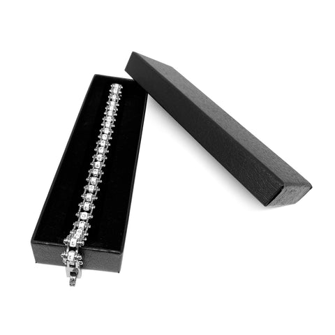 Motorcycle Crystal Stainless Steel  silver Chain Bracelet