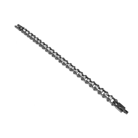 Motorcycle Crystal Stainless Steel  silver Chain Bracelet